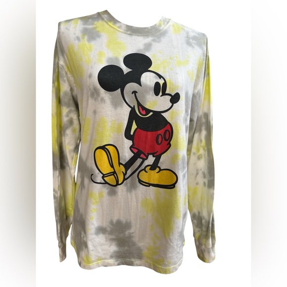 Disney Mickey Mouse Yellow Gray Graphic Sweatshirt - Picture 1 of 4